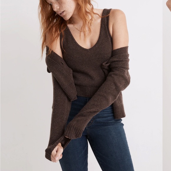 Upton Chocolate Brown Cardigan and Carleton tank set - Picture 4 of 11